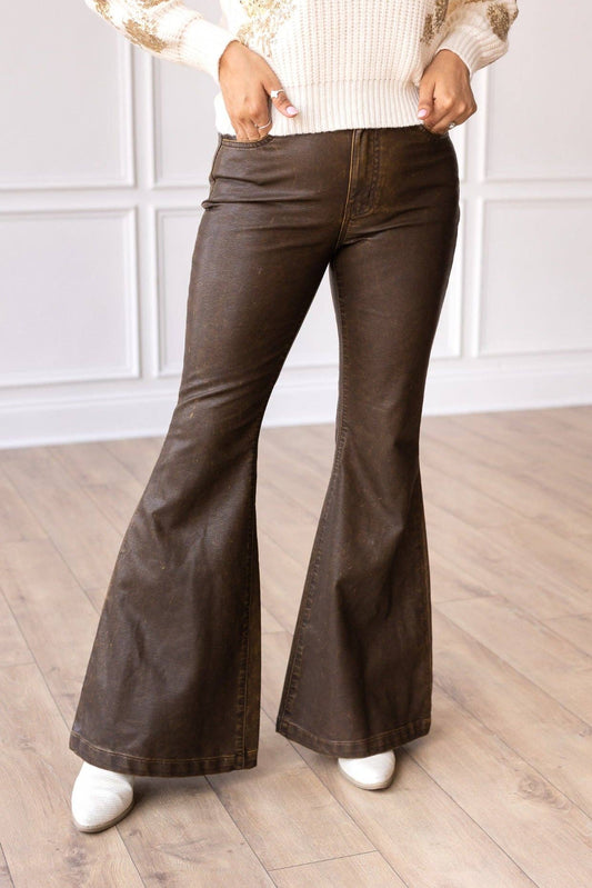 Rustic Leather Bellbottoms