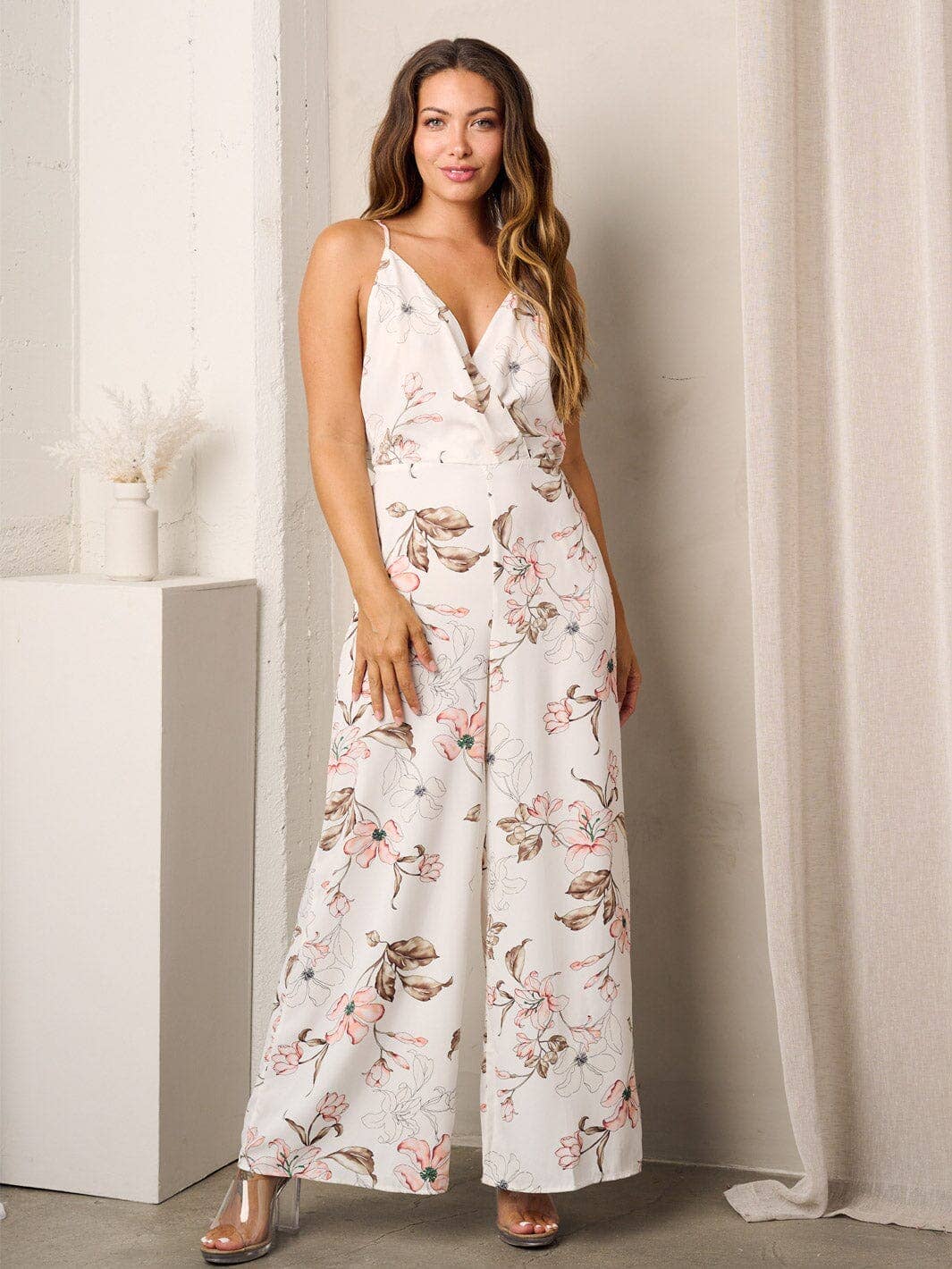 Floral Open Back Jumpsuit