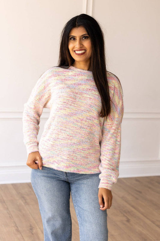 Pastel Multicolor Heathered Sweater