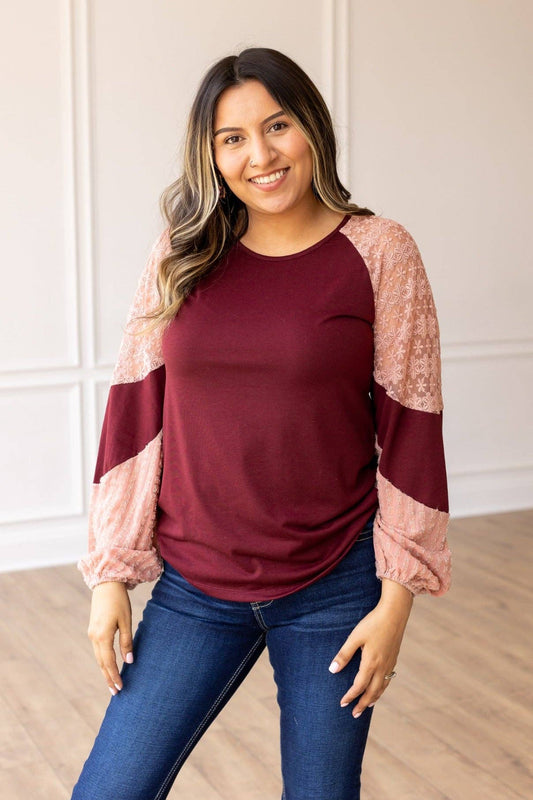 Berry Blush Lace Top