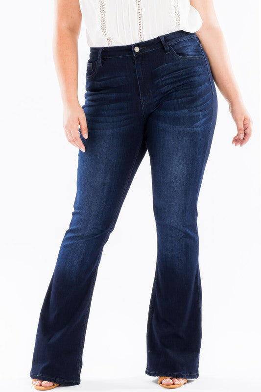 High Rise Flare Jeans (Plus)