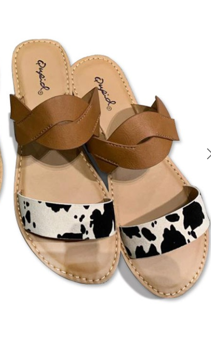 Cow-Print Sandals