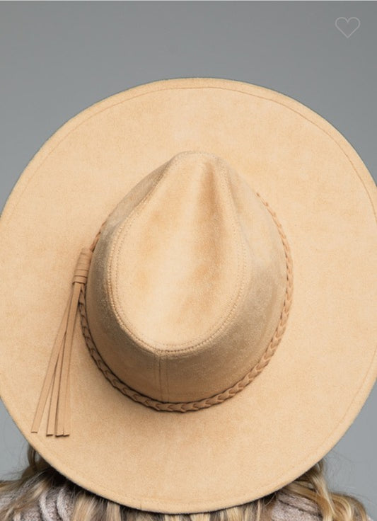 Beige Suede Panama Hat