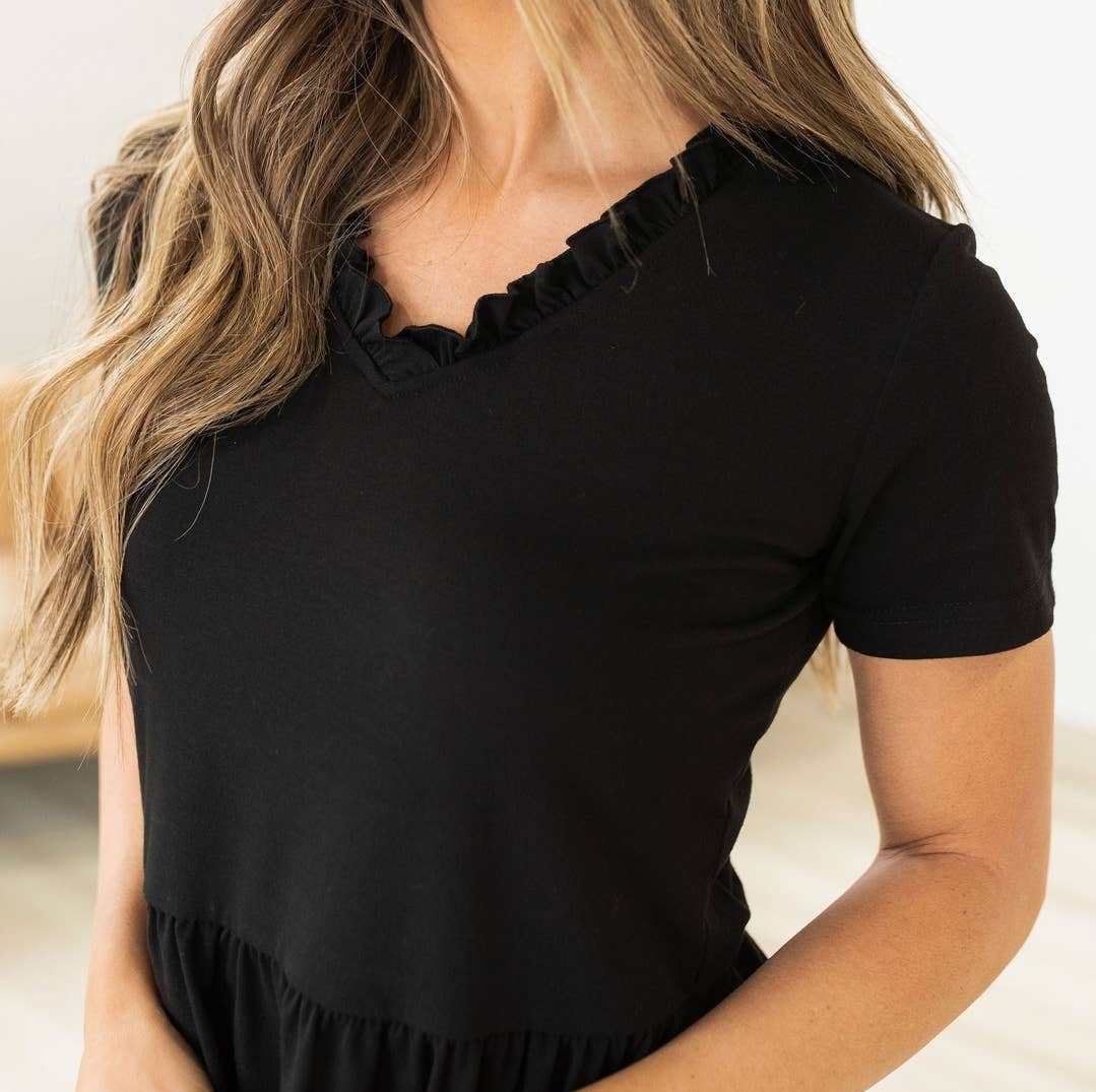 Button Detail Flare Top