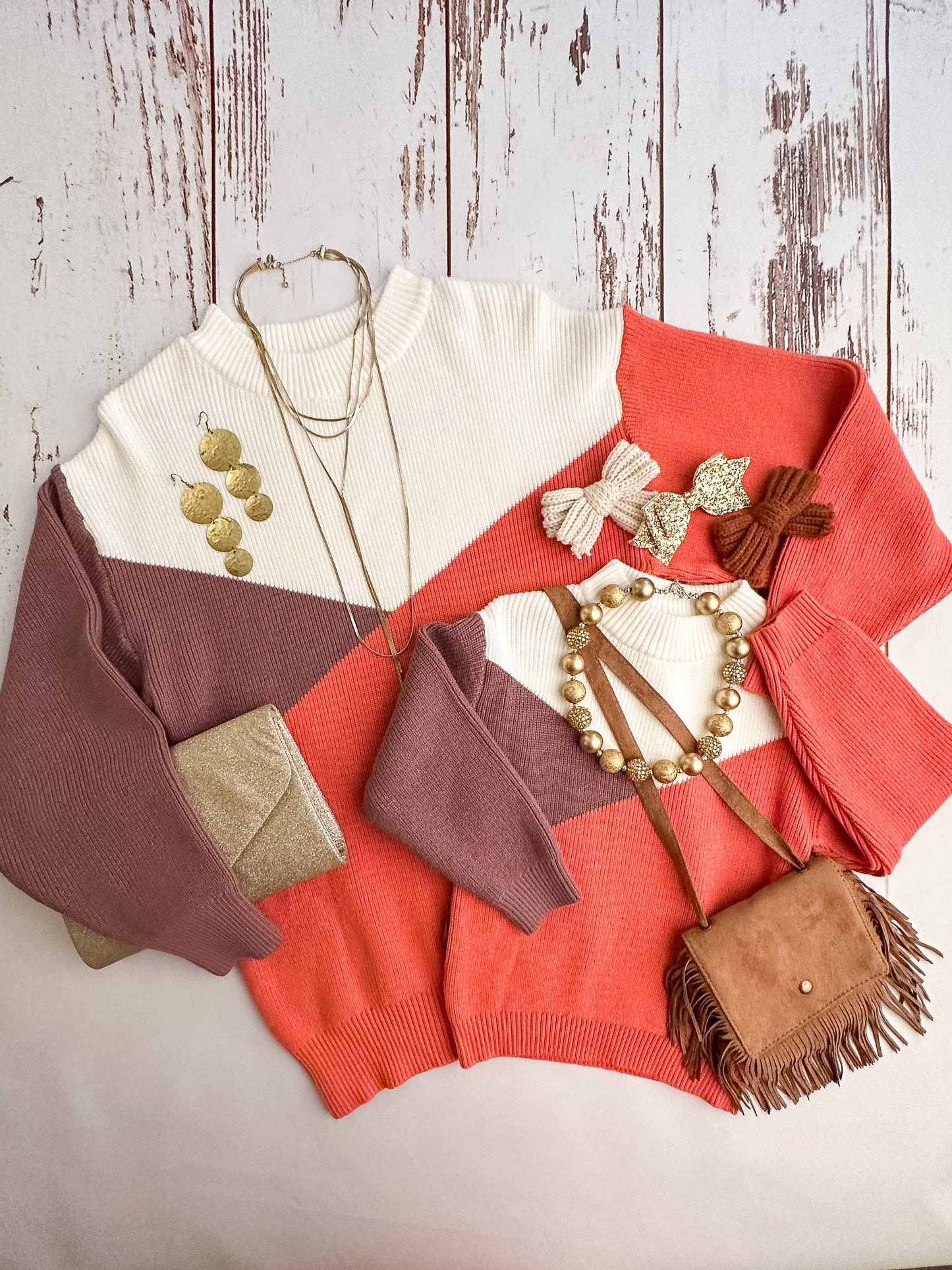 Mommy & Me Autumn Colorblock Sweater